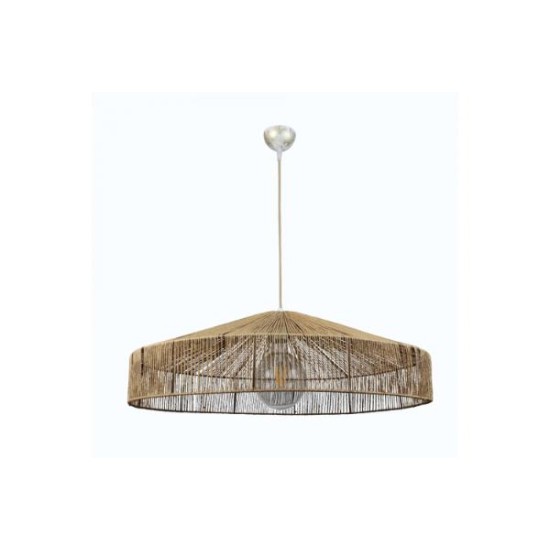 Κρεμαστό φωτιστικό καφέ από σχοινί 1XE27 D:70cm (4029-A) - INLIGHT
