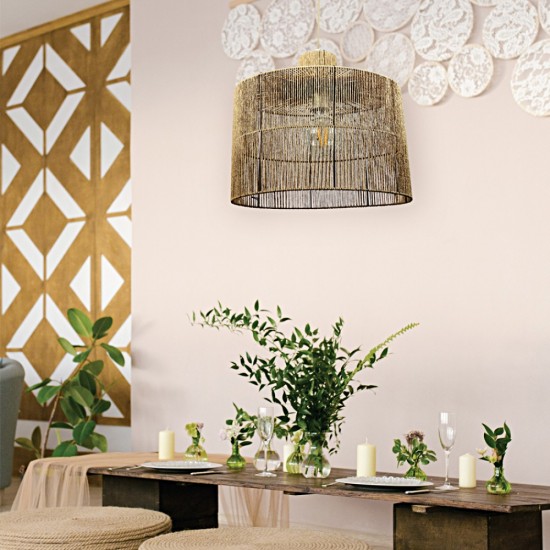 Pendant light E27 made in rope D:40cm (4030) - INLIGHT