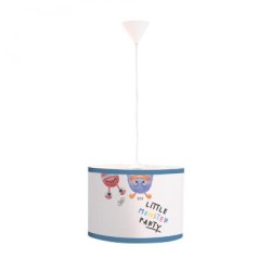 Κρεμαστό φωτιστικό από καπέλο και λευκή ανάρτηση 1XE27 D:31cm (4035-) - INLIGHT