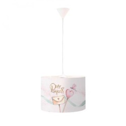 Κρεμαστό φωτιστικό από καπέλο και λευκή ανάρτηση 1XE27 D:31cm (4037-) - INLIGHT