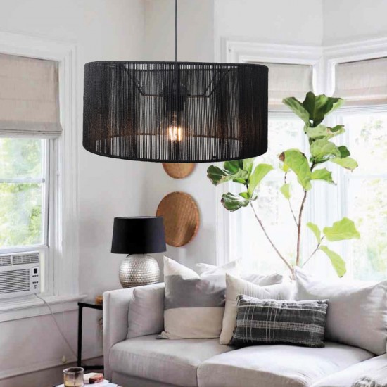 Κρεμαστό φωτιστικό με καπέλο απο ίνα 1xE27 D:60cm (4056-A) - INLIGHT