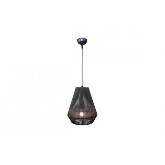 Pendant light made in black fiber lampshade 1xE27 D:25cm (4057-C) - INLIGHT