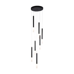 Κρεμαστό φωτιστικό LED 7x4W 3000K από μαύρο μέταλλο D:40X200cm (4066-7-Black) - INLIGHT
