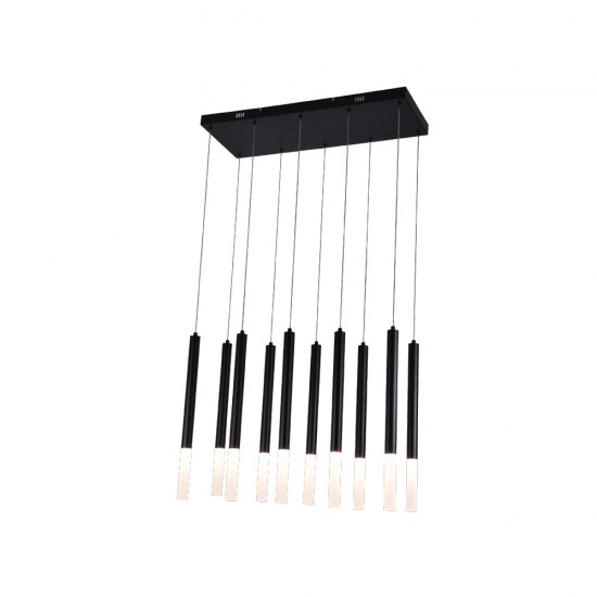 Κρεμαστό φωτιστικό LED 10x4W 3000K από μαύρο μέταλλο 75X200cm (4066-10-Black) - INLIGHT
