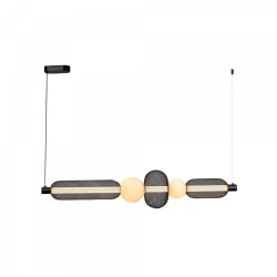 Κρεμαστό φωτιστικό LED 28W 3000k γυαλί & μάυρο μέταλλο 100x200cm (4072) - INLIGHT