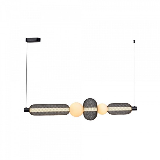 Κρεμαστό φωτιστικό LED 28W 3000k γυαλί & μάυρο μέταλλο 100x200cm (4072) - INLIGHT