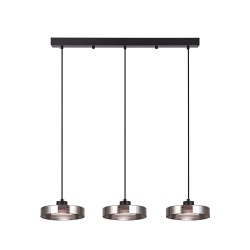 Κρεμαστό φωτιστικό LED 3x12W 3CCT απο μάυρο Smoky 70x200cm (4075-3R- Black/Smoky) - INLIGHT