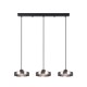 LED pendant light 3x12W 3CCT 70x200cm (4075-3R-Black/Smoky) - INLIGHT