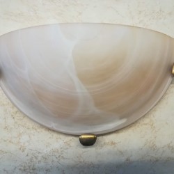 Celling lamp  / 1x60W / E27 - Oxided - Glass alabaster ivory