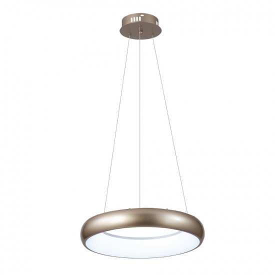 Κρεμαστό φωτιστικό LED 24W 3CCT από χρυσαφί και λευκό ακρυλικό D:40cm (42024-B-Golden) - INLIGHT