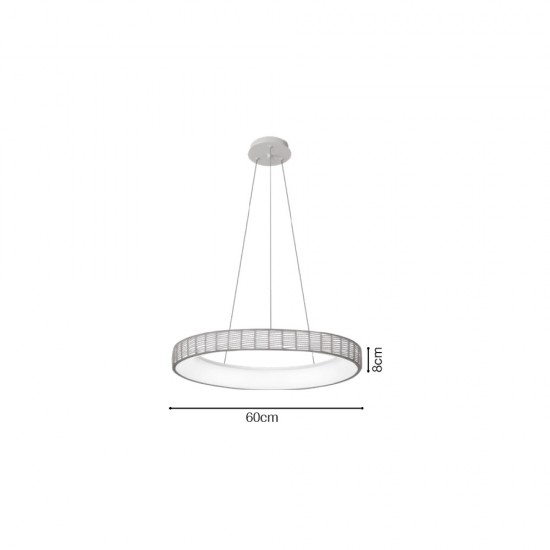 LED pendant light  LED 32W 3CCT metal & acrylic D:60cm (42041) - INLIGHT