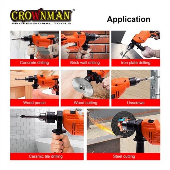 Ηλεκτρικο κρουστικό δράπανο 750W CROWNMAN