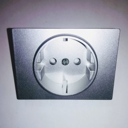 Πλακίδιο πρίζας σούκο - Ασημί/Αλουμίνιο  - 4-345 -  niko  