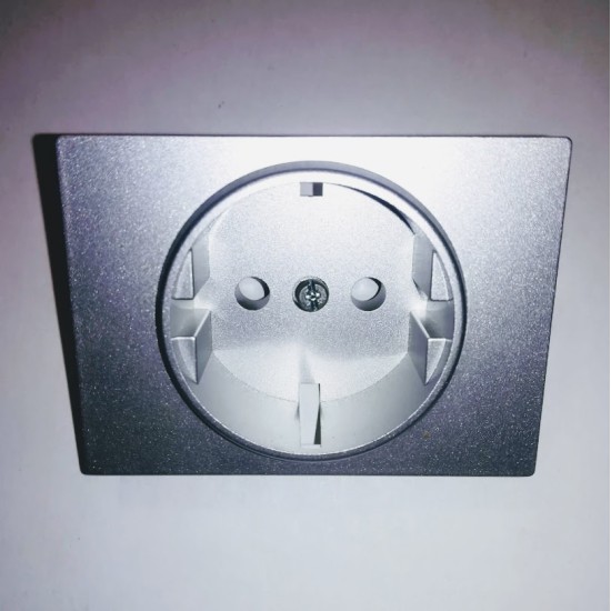 Πλακίδιο πρίζας σούκο - Ασημί/Αλουμίνιο  - 4-345 -  niko  