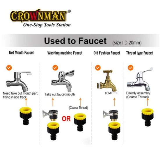 Π΄λαστικός αντάπτορας βρύσης 1/2" - CROWNMAN