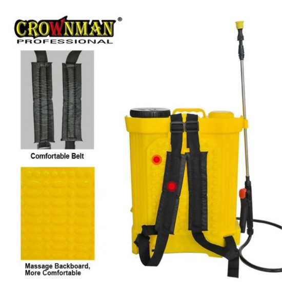 Ηλεκτρικός επαναφορτιζόμενος ψεκαστήρας μπαταρίας 16 Λίτρων - CROWNMAN
