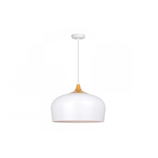 Κρεμαστό φωτιστικό από μαύρο μέταλλο και ξύλο D:35cm (4387-Black) - INLIGHT