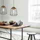 Pendant light E27 made in black metal & Wood D:25cm (4388) - INLIGHT