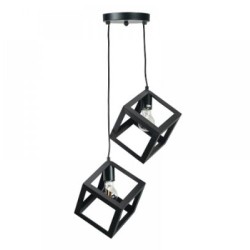 Κρεμαστό φωτιστικό από μαύρο μέταλλο 2XE27 D:20cm (4400-2-BL-ΡΟΖΕΤΑ) - INLIGHT