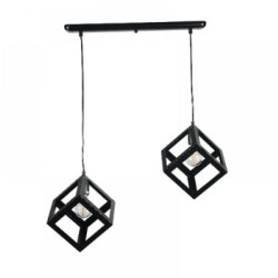 Κρεμαστό φωτιστικό από μαύρο μέταλλο 2XE27 D:40cm (4400-2-BL-ΡΑΓΑ) - INLIGHT