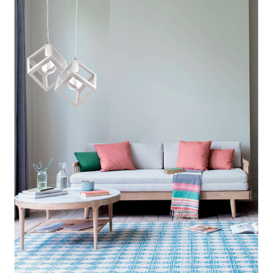 Κρεμαστό φωτιστικό από μαύρο μέταλλο 2XE27 D:20cm (4400-2-BL-ΡΟΖΕΤΑ) - INLIGHT