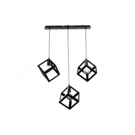 Κρεμαστό φωτιστικό από μαύρο μέταλλο 3XE27 D:60cm (4400-3-BL-ΡΑΓΑ) - INLIGHT