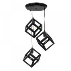 Κρεμαστό φωτιστικό από μαύρο μέταλλο 3XE27 D:20cm (4400-3-BL-ΡΟΖΕΤΑ) - INLIGHT