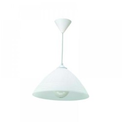 Κρεμαστό φωτιστικό από λευκό γυαλί 1XE27 D:30cm (4409-Β-Λευκό) - INLIGHT