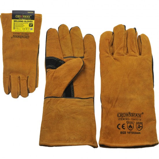 Γάντια εργασίας δερμάτινα ηλεκτροσυγκολλητή XL CROWNMAN