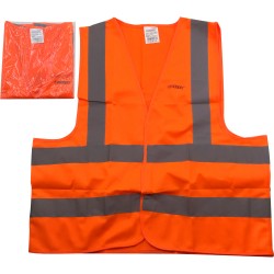 Κόκκινο γιλέκο εργασίας ( L ) Με Ανακλαστικές ταινίες CROWNMAN