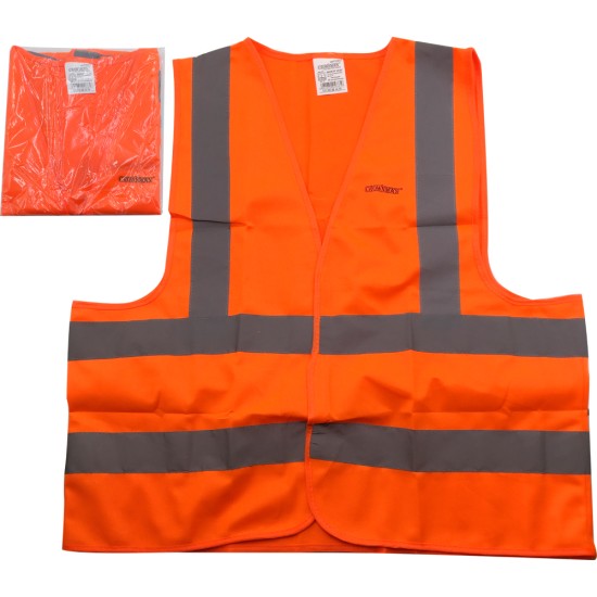 Κόκκινο γιλέκο εργασίας ( L ) Με Ανακλαστικές ταινίες CROWNMAN