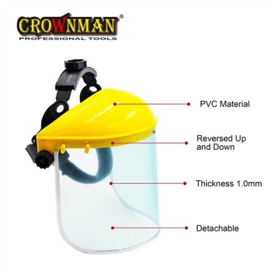 Πλαστική προσωπίδα προστασίας CROWNMAN
