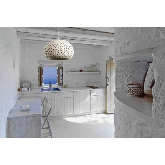 Κρεμαστό φωτιστικό γύψινο σε λευκή απόχρωση 1XE27 D:28cm (4472) - INLIGHT