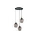 Pendant light made in black metal and glass part in two shades 3XE27 D:30cm (4474-3-BL) - INLIGHT