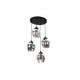 Pendant light made in black metal and glass part in two shades 3XE27 D:30cm (4474-3-BL) - INLIGHT
