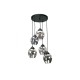 Pendant light made in black metal and glass part in two shades 3XE27 D:30cm (4474-3-BL) - INLIGHT