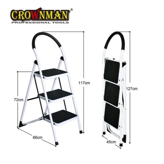 Οικιακή σκάλα σιδήρου φορτίου εως 150kg CROWNMAN