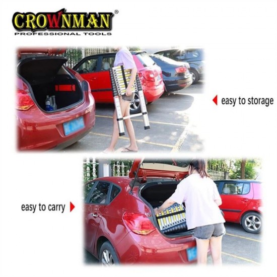 Τηλεσκοπική σκάλα αλουμινίου φορτίου 3,8μετρα εως 150kg CROWNMAN