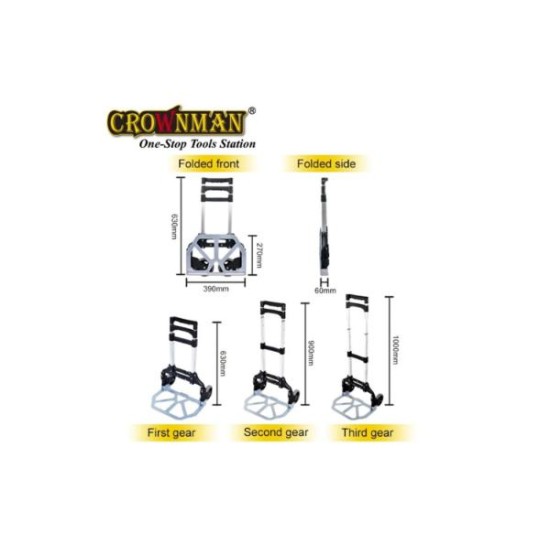 Αναδιπλούμενο καρότσι αλουμινίου μεταφοράς φορτίων εως 70kg CROWNMAN