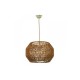Κρεμαστό φωτιστικό καφέ από σχοινί 1XE27 D:35cm (4503) - INLIGHT
