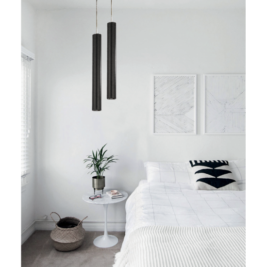 Κρεμαστό φωτιστικό από μαύρο μέταλλο 1XGU10 D:50cm (4505-BL-ΚΡΕΜΑΣΤΟ) - INLIGHT