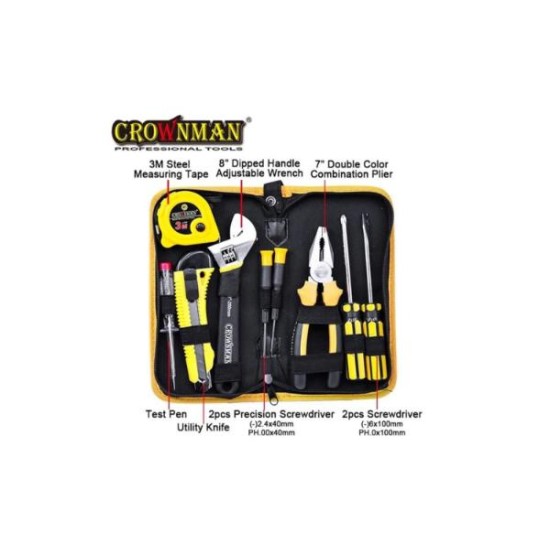 Κασετίνα Σέτ 9 ΤΜΧ Εργαλεία χειρός - CROWNMAN