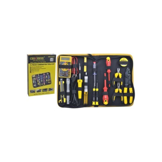 Κασετίνα Σέτ 15 ΤΜΧ Εργαλεία χειρός - CROWNMAN