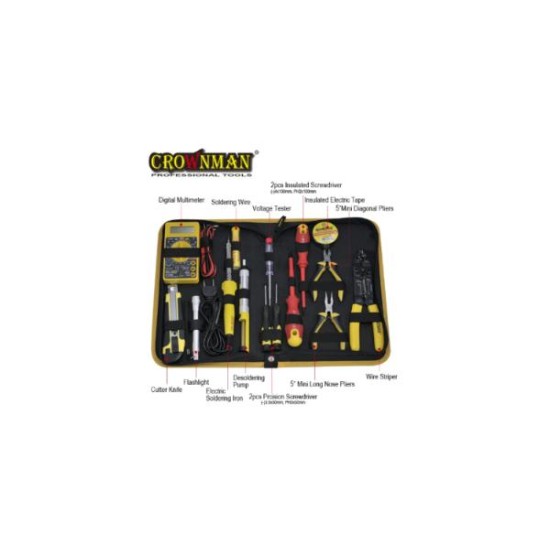 Κασετίνα Σέτ 15 ΤΜΧ Εργαλεία χειρός - CROWNMAN
