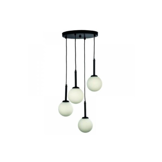 Pendant light made in black metal and opal glass 3XG9 D:30cm (4514-3) - INLIGHT