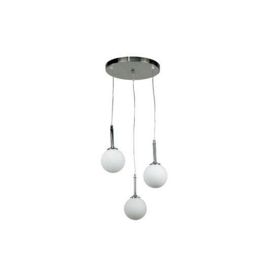 Pendant light made in black aluminium, and opal glass 3XG9 D:30cm (4515-3 ΡΟΖΕΤΑ) - INLIGHT