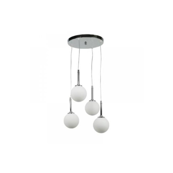 Pendant light made in black aluminium, and opal glass 3XG9 D:30cm (4515-3 ΡΟΖΕΤΑ) - INLIGHT