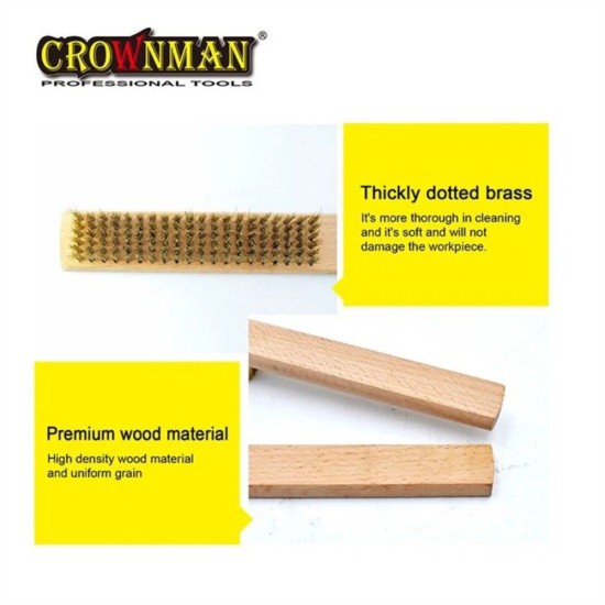 Συρμάτινη βούρτσα καθαρισμού με ξύλινη λαβή - CROWNMAN