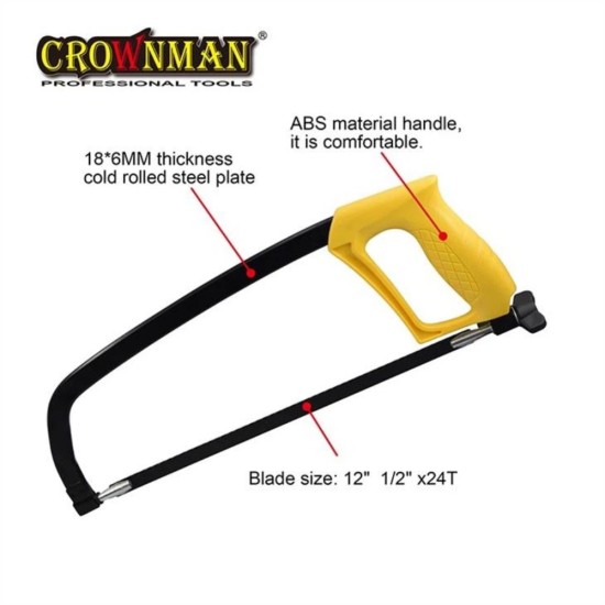 Πριόνι σιδήρου με πλαστική χειρολαβή 300mm - CROWNMAN