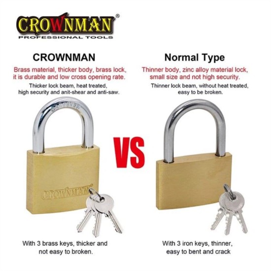 Λουκέτo πέταλο με κλειδί 40mm - CROWNMAN